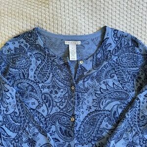 Tweeds Blue Printed Cardigan